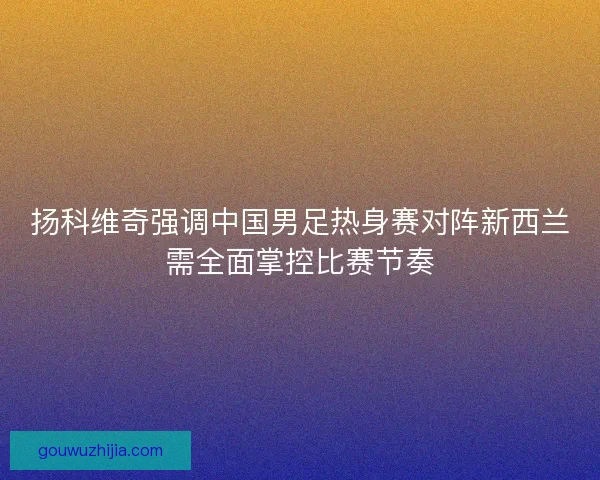 扬科维奇强调中国男足热身赛对阵新西兰需全面掌控比赛节奏